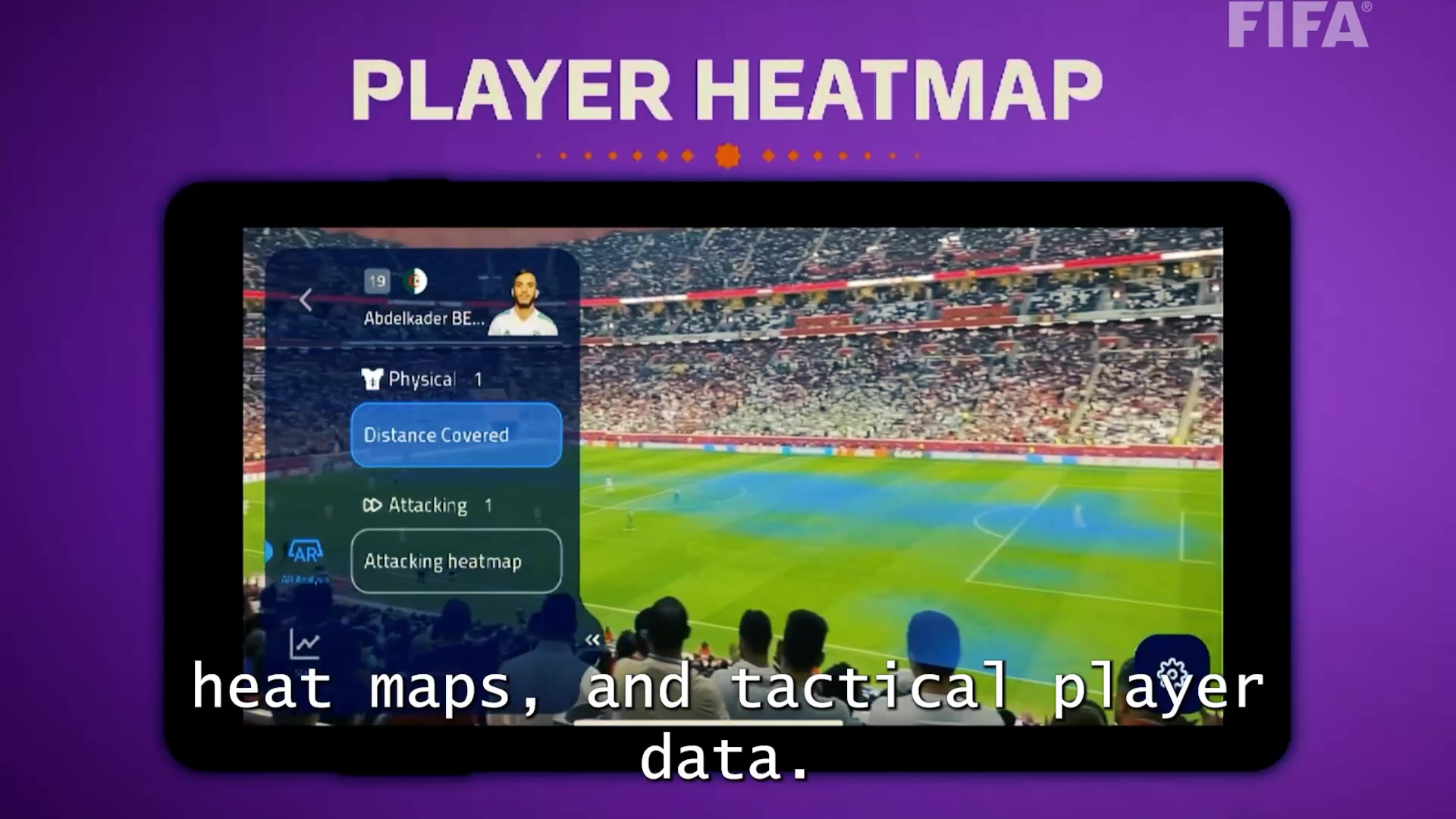 Carte thermique d’un joueur présentée sur smartphone